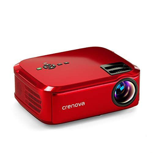  Crenova Home Video Projector, 6000Lux Outdoor Movie Projector, Full HD 1080P Supported Video Projector with 200 Image Display, LED Home Theater Projector Compatible with TV Stick,