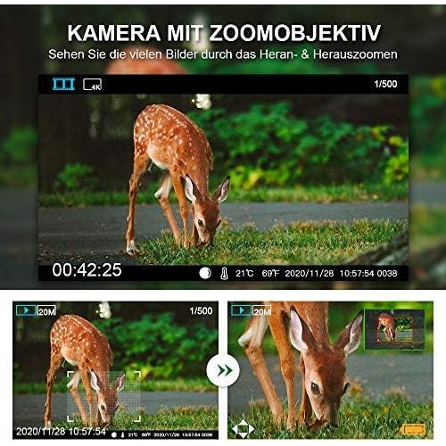  [아마존베스트]Crenova 20MP wildlife camera with 32GB SD card, 47 pcs, 940 nm, IR LEDs 20 m night vision and IP66 waterproof, hunting game camera.