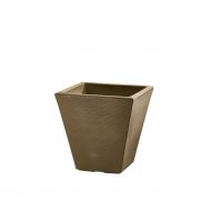 Crescent Garden Rotational Molded Gramercy Square Planter, 16, Mocha