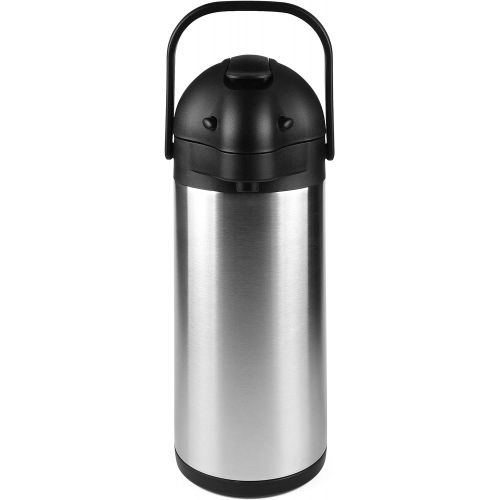  Cresimo 2.2 Litre Pumpkanne, Edelstahl Thermoskanne und Pumpthermoskanne mit 12 Stunden Warmespeicherung - Druckknopf Thermosflasche, Isolierflasche und Thermo Flasche - 2.2L Airpot