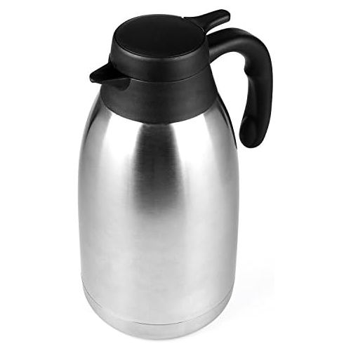  Cresimo 2 Liter Edelstahl Thermoskanne, Teekanne, Kaffeekanne, und Isolierkanne mit 12 Stunden Warmespeicherung  doppelwandige Vakuum Tee und Kaffee Thermokanne  2L Isolier Kanne von Cre