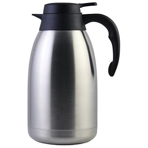  Cresimo 2 Liter Edelstahl Thermoskanne, Teekanne, Kaffeekanne, und Isolierkanne mit 12 Stunden Warmespeicherung  doppelwandige Vakuum Tee und Kaffee Thermokanne  2L Isolier Kanne von Cre