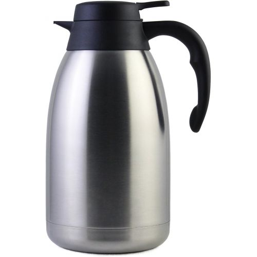  Cresimo 2 Liter Edelstahl Thermoskanne, Teekanne, Kaffeekanne, und Isolierkanne mit 12 Stunden Warmespeicherung  doppelwandige Vakuum Tee und Kaffee Thermokanne  2L Isolier Kanne von Cre