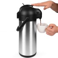 Cresimo 101 Oz (3L) Airpot Thermal Coffee Carafe/Lever Action/Stainless Steel Insulated Thermos / 12 Hour Heat Retention / 24 Hour Cold Retention
