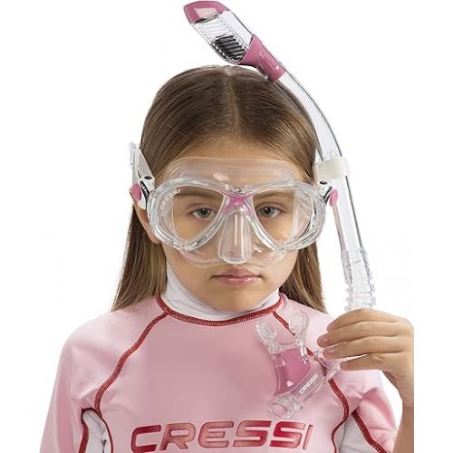 크레시 Cressi Youth Kids Snorkeling Mask and Dry Snorkel Kit - Marea Jr & Mini Dry: Designed in Italy