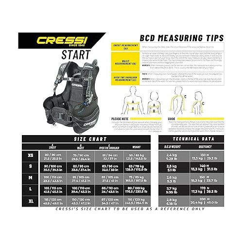 크레시 Cressi Start, Black/Blue, S