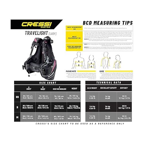 크레시 Cressi Travelight 15 LBS Scuba Diving Package Carry On Reg Dive Computer GupG Reg Bag and Kraken Dive Torch