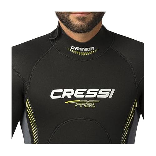 크레시 Cressi Men's Full Neoprene Wetsuit Back-Zip for Scuba Diving & Water Activities - Fast 5mm: Designed in Italy
