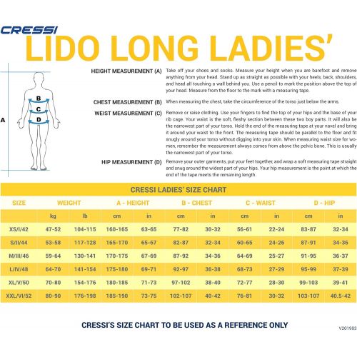 크레시 Cressi Mens and Ladies Full Front Zip Wetsuit for Swimming, Snorkeling, Scuba Diving | Lido Long: Designed in Italy