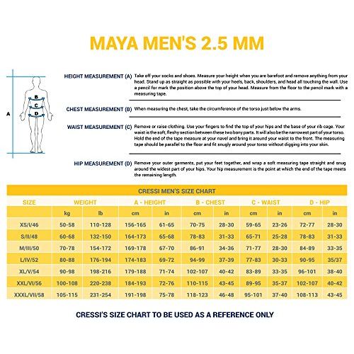 크레시 Full Diving Snorkeling Mens Wetsuit 2.5mm in Premium High Stretch Neoprene | MAYA by Cressi: quality Since 1946