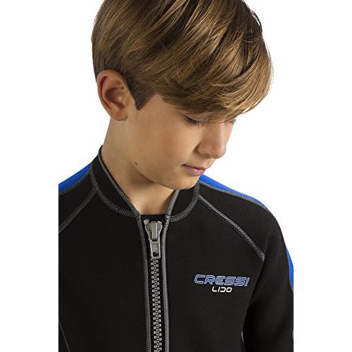 크레시 Cressi Short Kids, Boys & Girls, Front-Zip Neoprene Wetsuit for All Water Sports | Lido Junior