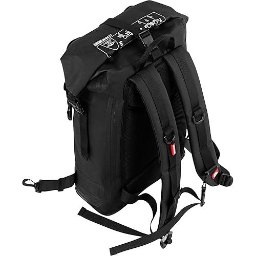 크레시 Cressi Waterproof Backpack - Watertight Zipper, Padded Shoulder, and Back Strap- Designed for Fixing to D-Rings on iSUP Boards - Spidy Dry: Designed in Italy,Black