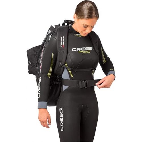 크레시 Cressi Heavy Duty Mesh Backpack 90 liters Capacity for Scuba Diving, Water Sport Gear | Roatan: designed in Italy, Black, One Size (UB936000)