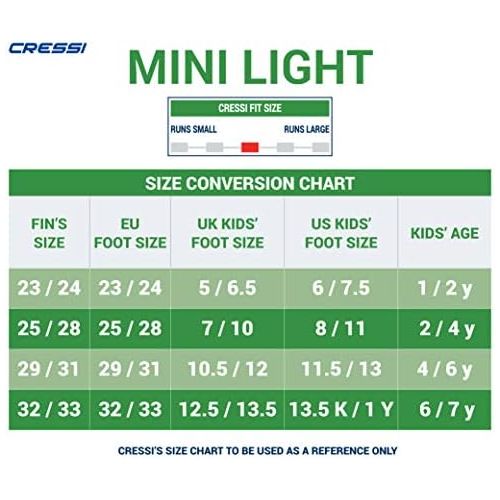 크레시 Cressi Mini Light Fins - Unisex-Youth Kinder Schnorchelflossen