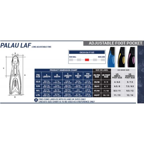 크레시 Cressi Palau - Premium Tauchen Schnorchel Flossen