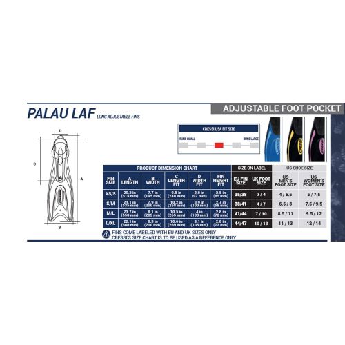 크레시 Cressi Palau - Erwachsene und Kinder Premium Flossen Tauchen/Schnorchel