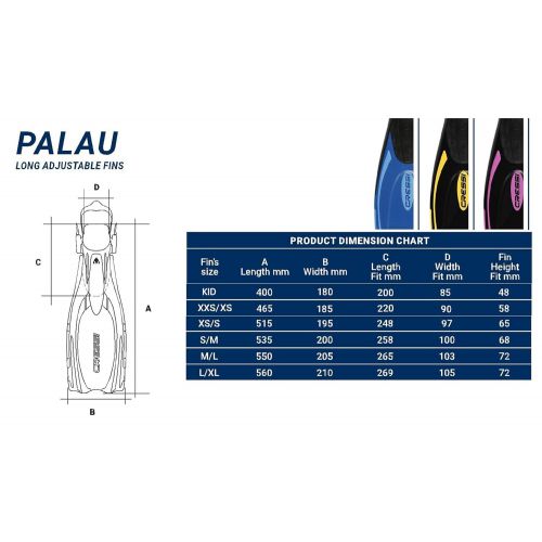 크레시 Cressi Palau - Erwachsene und Kinder Premium Flossen Tauchen/Schnorchel