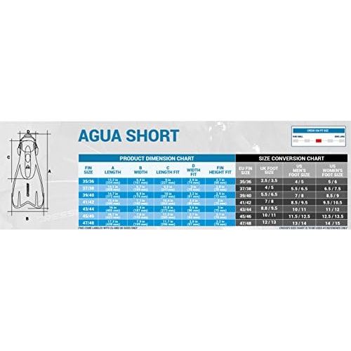 크레시 Cressi Agua Short Flossen Kurze Schnorchel- und Schwimmflossen