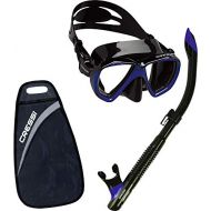 Cressi Ranger Schnorchelset - Schnorcheln Set mit Schnorchel und Taucherbrille, wasserdichte Tauchmaske Anti-Fog Anti-Leck aus Gehartetem Glas, mit 3-Kanal Premium Dry Schnorchel f