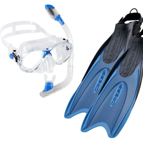 크레시 Cressi Palau Kid Bag, Childrens Snorkel Set with Fins