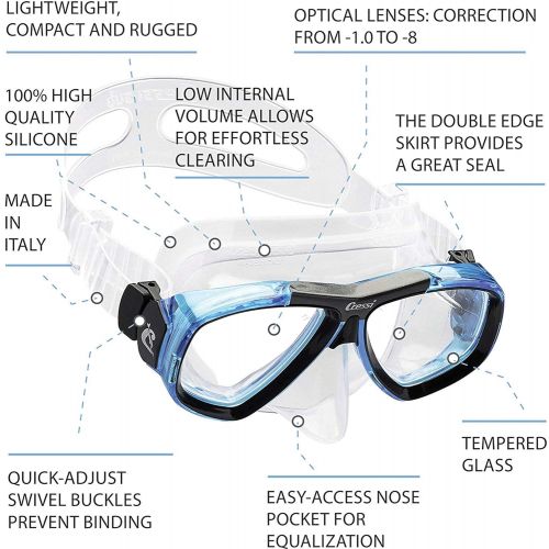 크레시 Cressi Focus - Professional Erwachsene Tauchmaske aus High Seal - Optionale Optische Glaser Erhaltlich