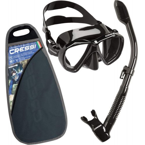 크레시 Cressi Ranger Schnorchelset - Schnorcheln Set mit Schnorchel und Taucherbrille, wasserdichte Tauchmaske Anti-Fog Anti-Leck aus Gehartetem Glas, mit 3-Kanal Premium Dry Schnorchel f