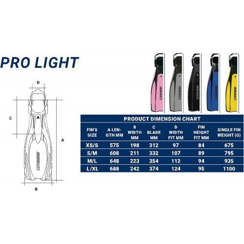 크레시 Cressi Pro Light - Premium Open Heel Tauchen Flossen