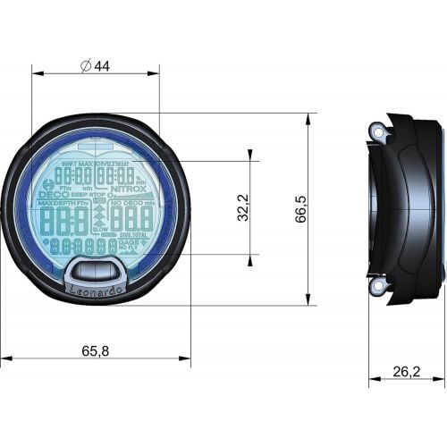 크레시 Cressi Leonardo - Premium Tauchcomputer Air/Nitrox und Tiefenmesser Modi - WEEE NR. DE 13961704