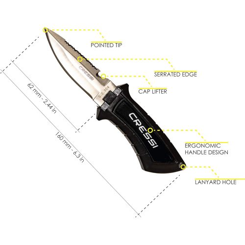 크레시 [아마존베스트]Cressi Short Blade Knife for Scuba Diving and Spearfishing with Quick-Release Sheath & Hose Holder | Lima: designed in Italy