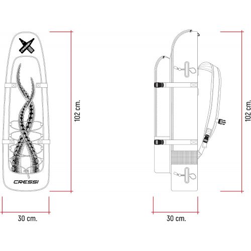 크레시 Cressi Freediving Waterproof Backpack - Main Compartment Fits Long Blade Fins - Cooler-Type Front Compartment - Piovra XL: Designed in Italy