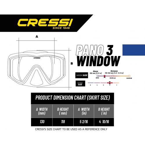 크레시 Cressi Large Wide View Mask for Scuba Diving & Snorkeling Pano 3: designed in Italy