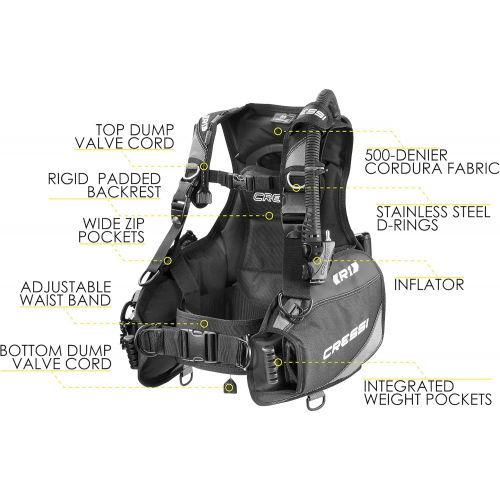 크레시 Cressi R1 BCD Leonardo Dive Computer AC2 Compact Regulator Set GupG Reg Bag Scuba Diving Package