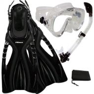 Cressi Promate Scuba Diving Snorkeling Extra-Wide Mask Snorkel Fins Gear Set/ SCS0081