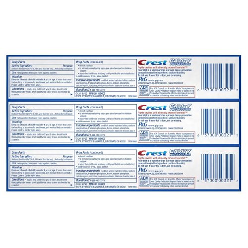  Crest Cavity Protection Toothpaste, 6.4 Ounce (Pack of 6)