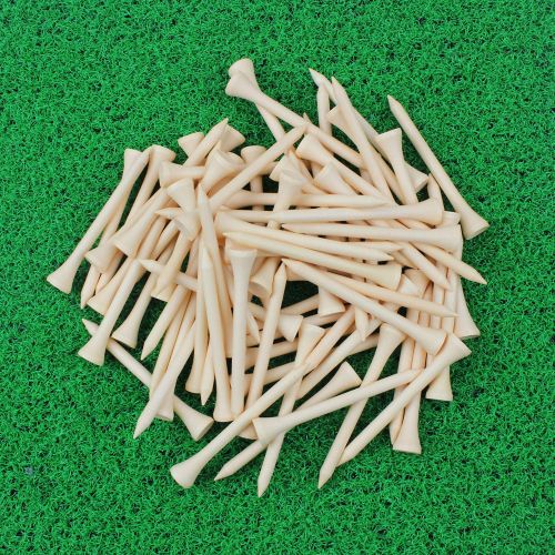  [아마존 핫딜]  [아마존핫딜]Crestgolf 70mm, 23/4Zoll mit Holz-Tees Golf-Tees, aus Holz, Golf-Tees, aus Holz, 100Stueck