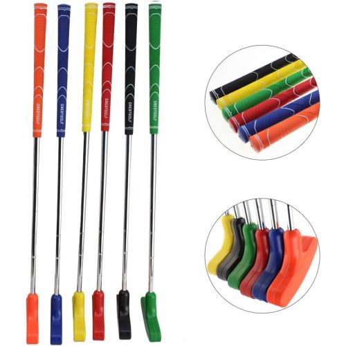  [아마존베스트]Crestgolf 6pcs Two Way Junior Golf Putter Kids Putter Both Left and Right Handed Easily Use 5 Sizes for Ages 3-5 6-8 9-12 13-15 Adult