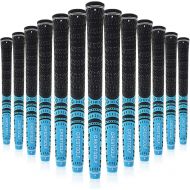Crestgolf Multi -Compound Golf Grips, Standard/Mid Size All-Weather Control Thread Technology Rubber Combine with Carbon Yard, Anti-Slip-Set of 13