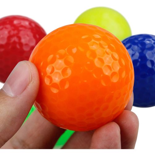  Crestgolf Colored Golf Balls for Kids,Mix Colored Mini Golf Balls for Indoor&Outdoor Short Game Office Pack of 6