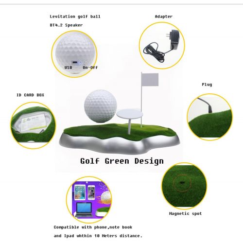  Crestgolf Magnetic LevitatingFloating Wireless Portable golf ball-shaped Bluetooth Speaker (levitation)