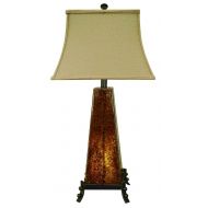 Crestview Collection Amber Rock Glass Table Lamp w Night Light