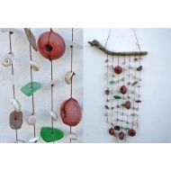 CreteDriftwood Sea Shell Wind Chime, Sea Glass Wind Chime, Patio Decor, Nautical Decor, Sea Shell Suncatcher, Wind Chime, Fishing Float, Outdoor Decoration