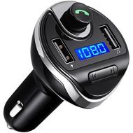 [아마존베스트]Criacr (Upgraded Version) Bluetooth FM Transmitter for Car, Wireless FM Radio Transmitter Adapter Car Kit, Dual USB Charging Ports, Hands Free Calling, U Disk, TF Card MP3 Music Pl