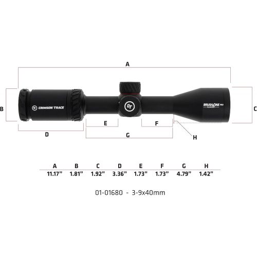  Crimson Trace Brushline Pro Riflescope with Lightweight Solid Construction, Scope Caps and Lens Cloth for Hunting, Shooting and Outdoor