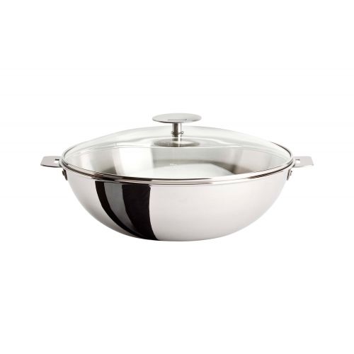  Cristel Casteline Stainless Steel 4 qt Wok wGlass Lid