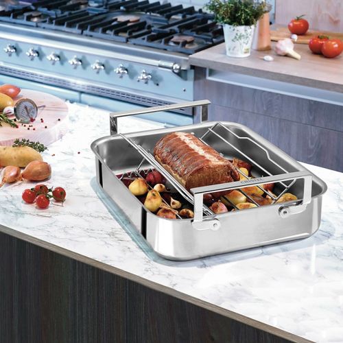  Cristel Tri-Ply Stainless Steel Roaster