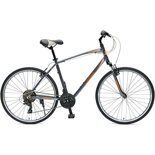  Critical Cycles Mens Barron Hybrid 21 Speed Bike, GraphiteOrange