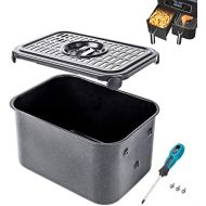 Croask Fryer Cooking Basket & Crisper Plate Set for Ninja Foodi Dual Air Fryer, Air Fryer Basket & Grill Pan for Ninja DZ201 Foodi Air Fryer, Accessories for Ninja DZ100 Foodi Air Fryer