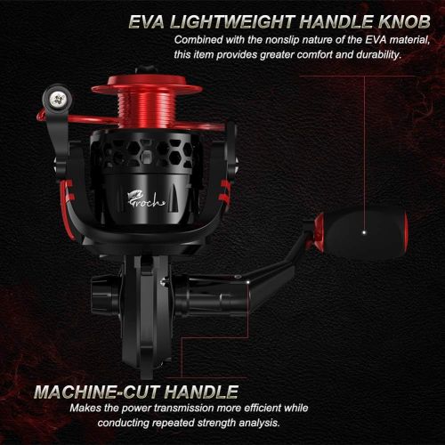  [아마존베스트]Croch Fishing Reel Spinning Reel 9+1BB with CNC Aluminum Spool Lightweight Ultra Soft Powerful Spinning Reel