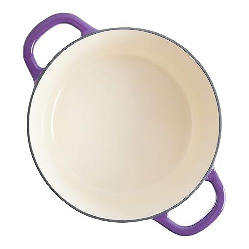 크록팟 Crock-Pot Artisan Round Enameled Cast Iron Dutch Oven, 7-Quart, Lavender Purple