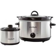 Crock-Pot 5-Quart Smudgeproof Round Manual Slow Cooker with Dipper, Silver